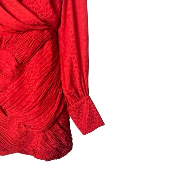 Free People Let’s Dance Red Jacquard Mini Dress Sz 8 NWT - Picture 4 of 15